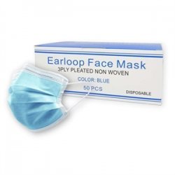 3-Ply Pleated Ear-Loop Mask (Blue)