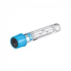 Greiner Bio-One VACUETTEŽ Blood Collection Tubes, 3mL, 9NC Coagulation Sodium Citrate 3.2%, 13 x 75mm, Blue Safety Cap, Black Ring, Sandwich Tube, Non-Ridged, Sterile (50/Rack)