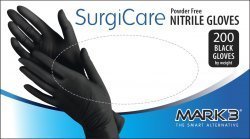 Mark 3 Surgicare Black Nitrile Exam Gloves