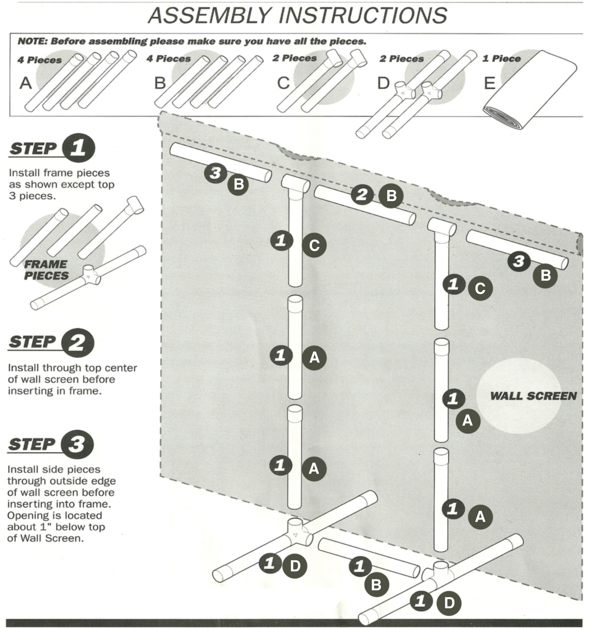 Portable Privacy Screen Assembly Instructions