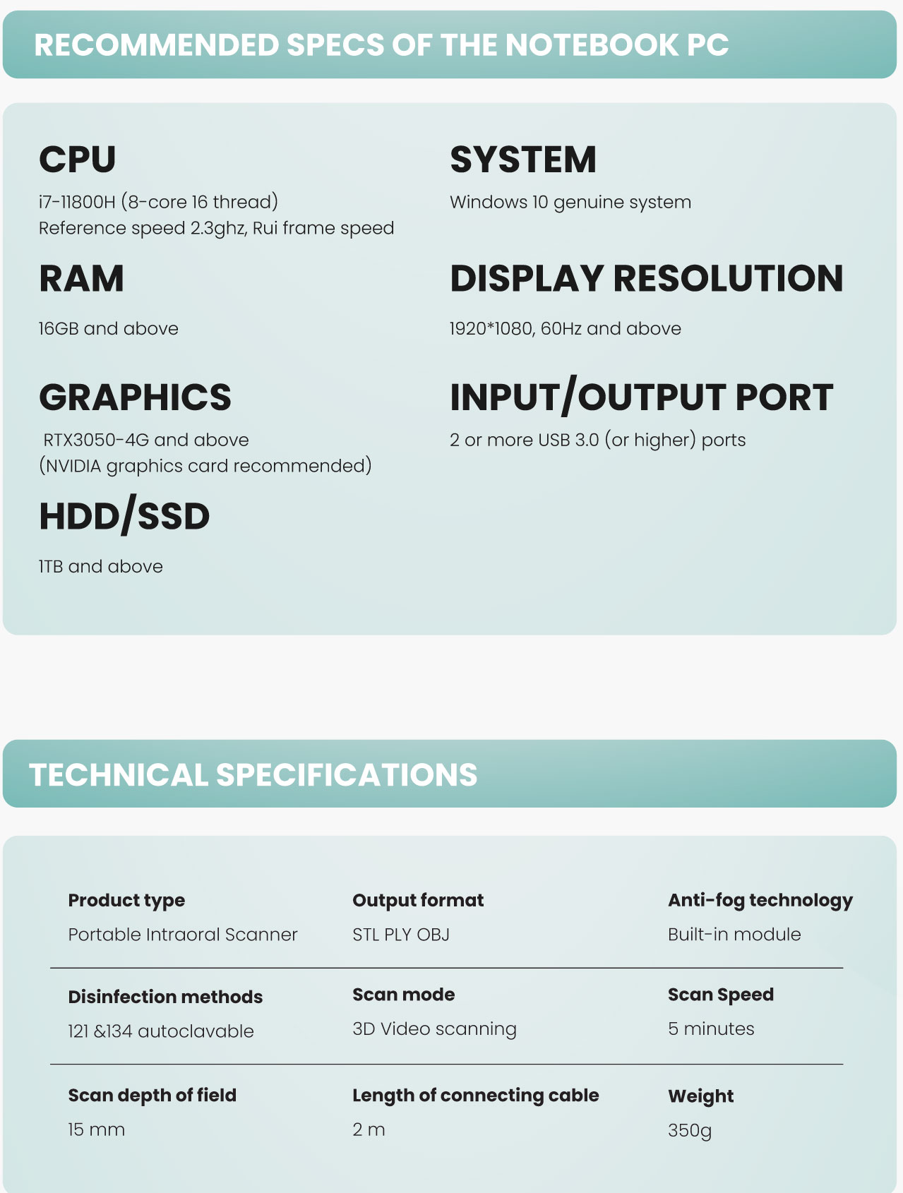 K Scan Specs